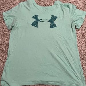 Mint green underarmour shirt (M)